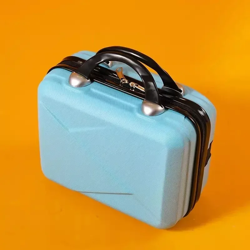 sac de maquillage de voyage pour femmes de 14 pouces, mini valise compacte en plastique abs, design uni, idéal pour un usage personnel