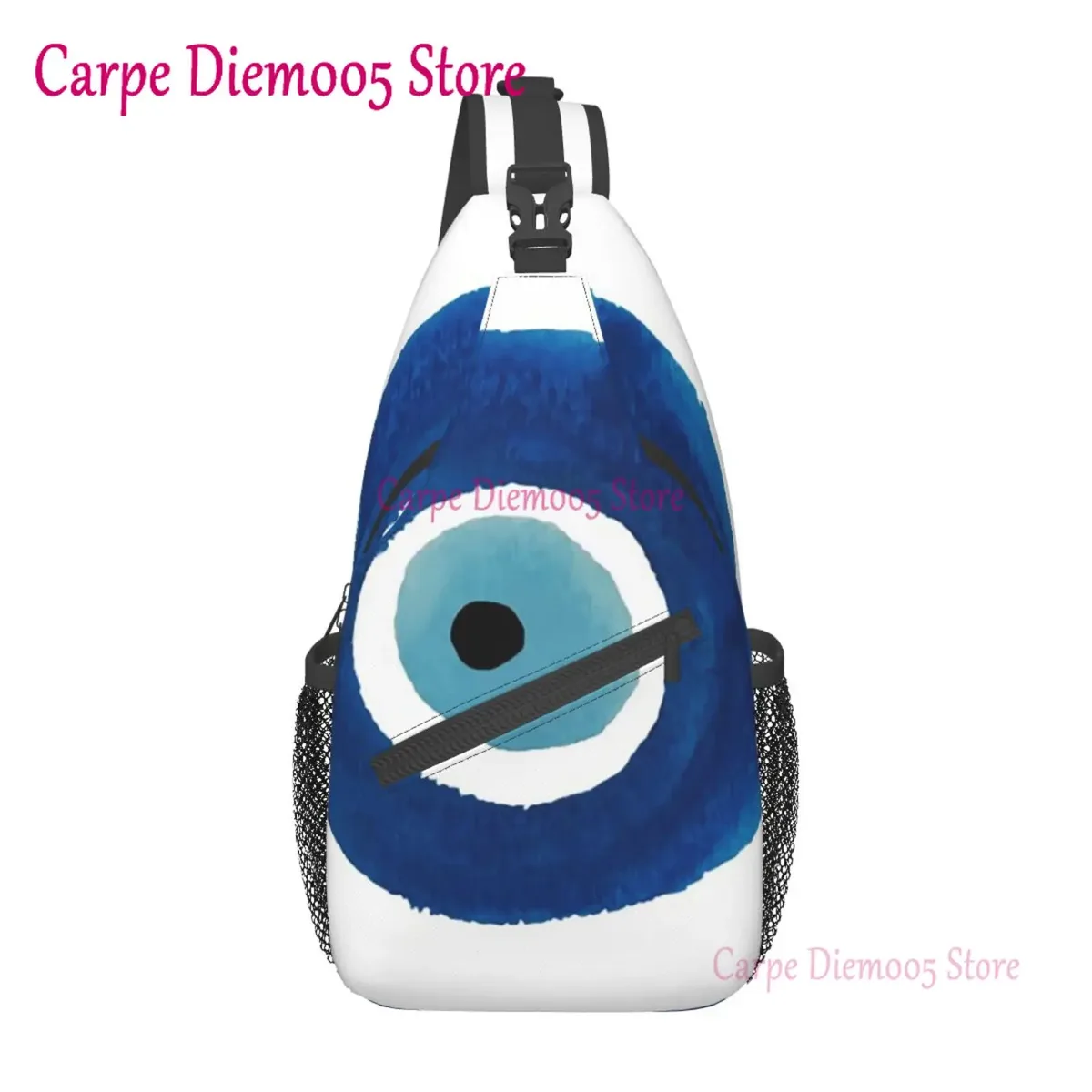sac à bandoulière bleu marine et aqua nazar pour hommes, sac à dos porte-bonheur mauvais œil, sac de poitrine pour randonnée