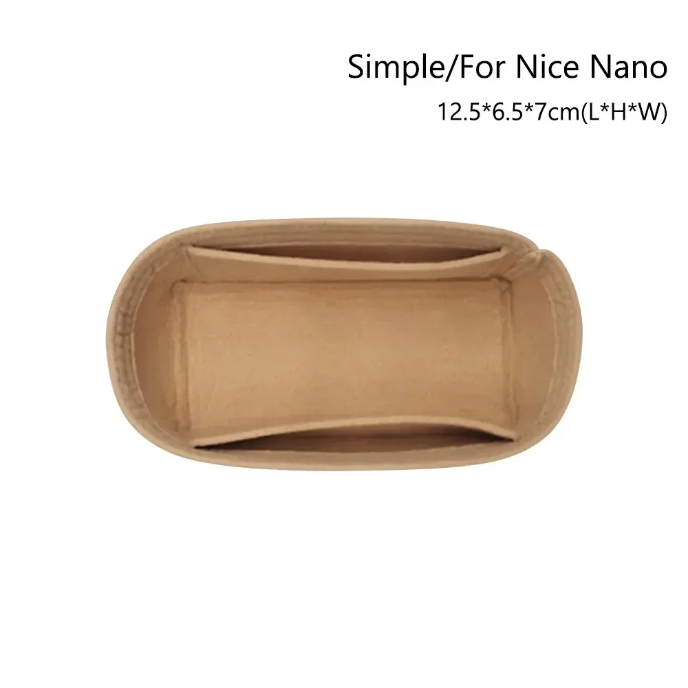 sac à main en feutre, sac d'insertion, organization de rangement, sac interne, support de sac, organisateur de sac portable pour lv nice nano/mini/bb/19/26