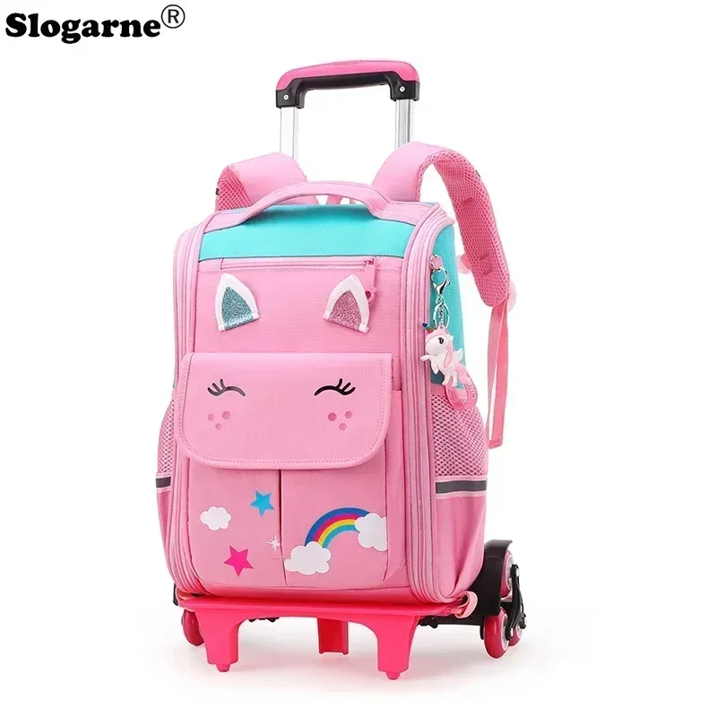 sac à dos d'école à roulettes pour enfant fille et garçon
