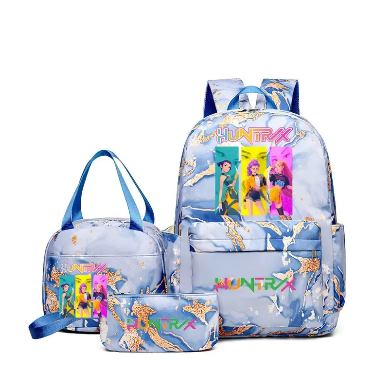 sacs à dos kpop demon hunters avec sacs à déjeuner, sacs d'école légers pour étudiants et adolescents, sac de voyage décontracté pour femmes, 3 pièces/ensembles