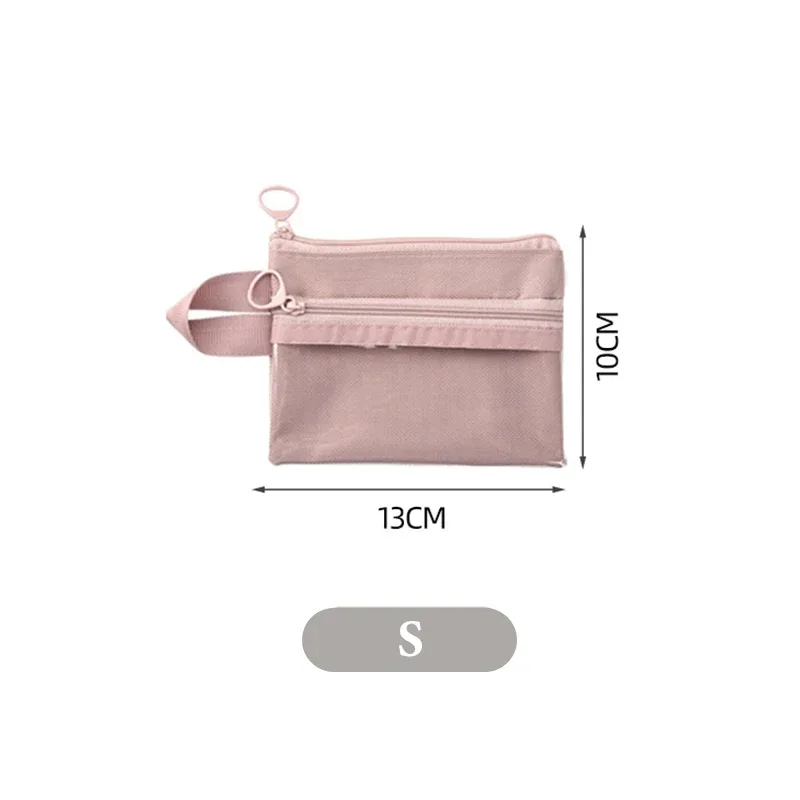 sac de rangement transparent simple, portable de voyage, étanche, double couche, pochette de toilette à fermeture éclair, câble de données, carte de bijoux, maquillage