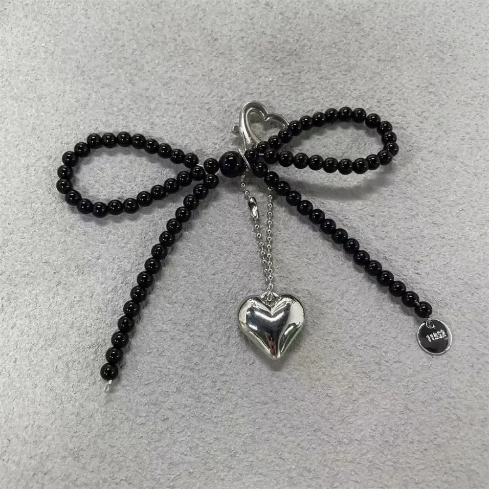 porte-clés créatif en cuir brcorporelle avec nministériels d en perles, long pompon, amour, cœur, pendentif pour sac à dos, breloques faites à la main, cadeau décoratif, y2k