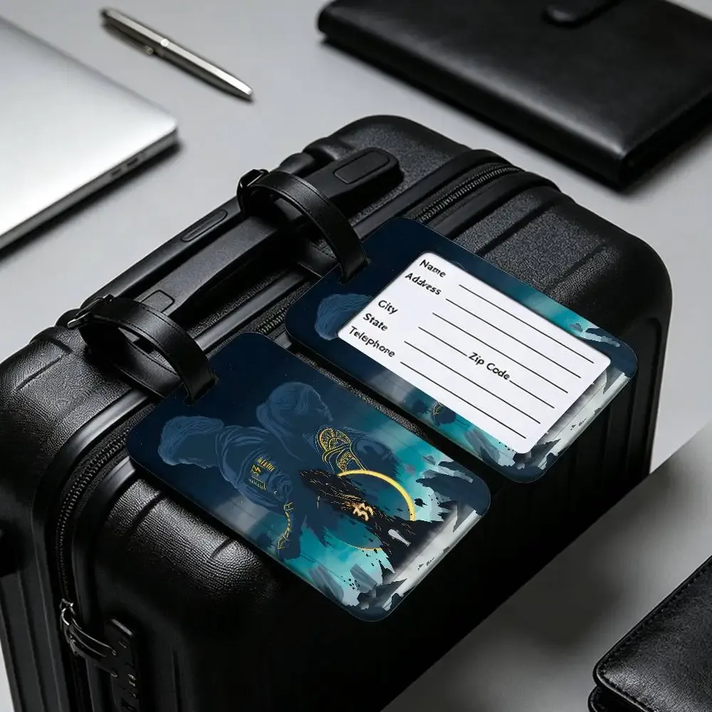 c-clair-obscur-expedition-33 porte-cartes d'information en pvc et étiquette de bagage anti-perte étanche avec nom, style mystère surréaliste