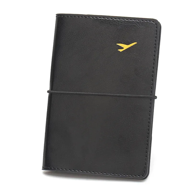 housse de passeport en cuir pu ultra fine avec bande élastique, étui de passeport pour femmes et hommes, porte-billets, porte-cartes d'identité, porte-passeport en cuir
