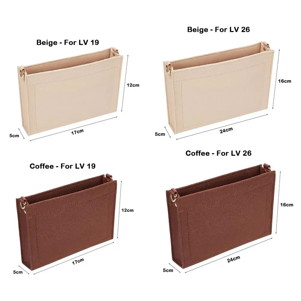 sac à main en feutre bien rangé, sac d'insertion, support de rangement de cosmétiques, doublure de sac d'organisation, organisateur pour lv 19/26