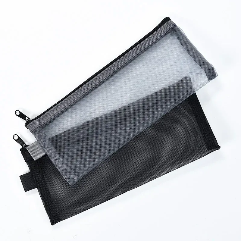 fille maille sac cosmétique filets papeterie crayon sac étui support fermeture éclair portable rouges à lèvres clés pièce de monnaie charge câble organisateur étui