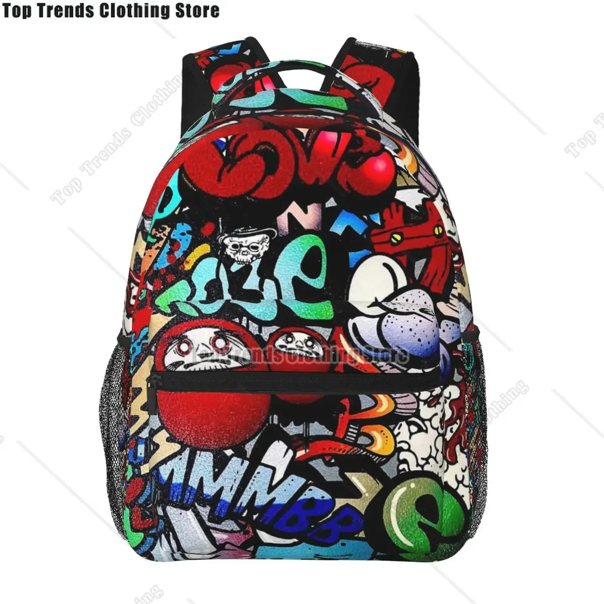 collection de bandes dessinées graffiti pop art imprimé sac à dos de voyage unisexe grande capacité sacs à dos pour ordinateur portable sac à dos d'école pour adolescents