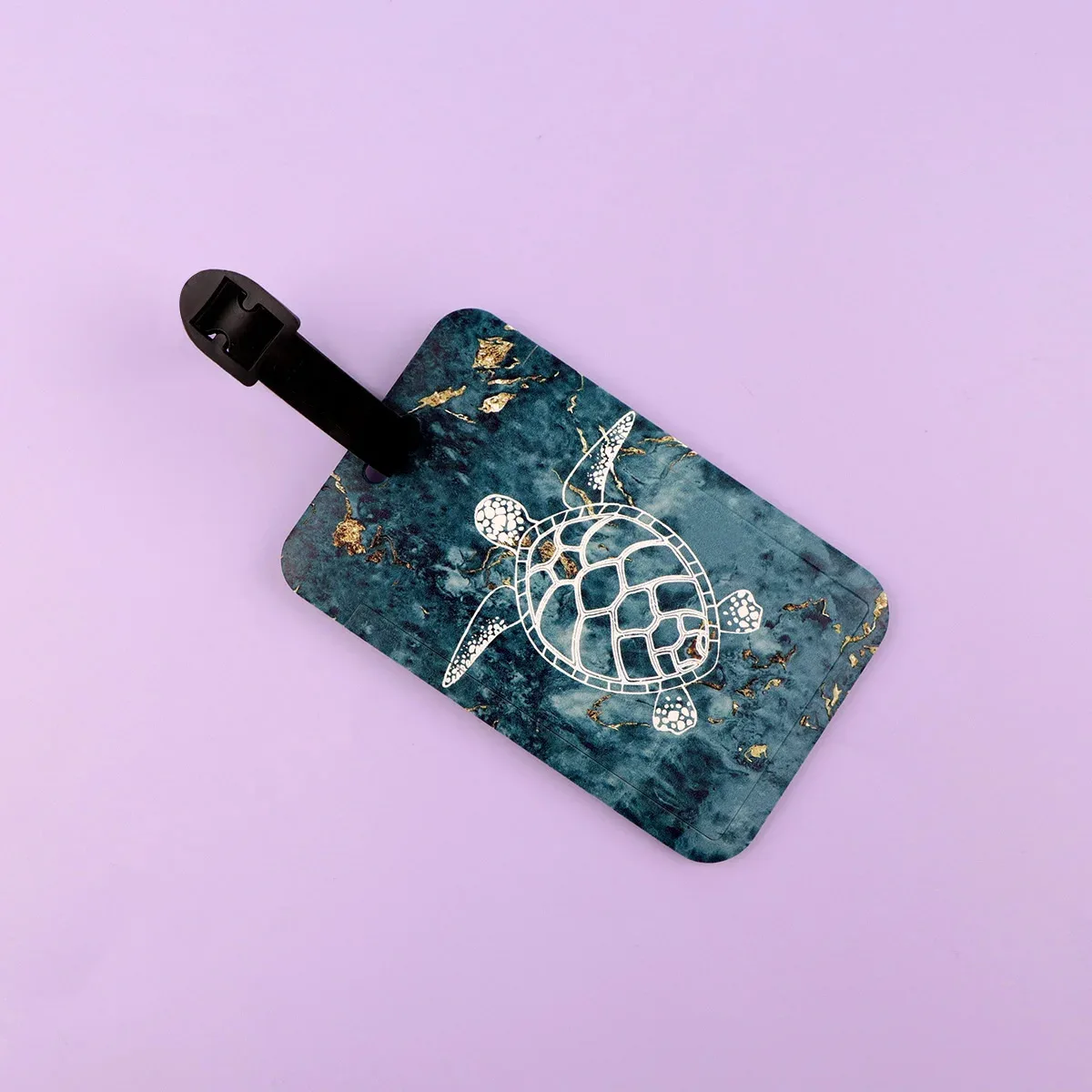 étiquette de bagage en plastique papillon bleu, valise tortue de mer, sac à dos, liste anti-perte, porte-carte d'identité, accessoires de bagages à la mode
