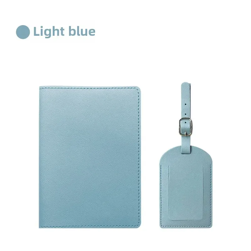 porte-passeport en cuir pu épais multicolore, couverture de passeport avec carte en papier, ensemble d'étiquettes de bagage