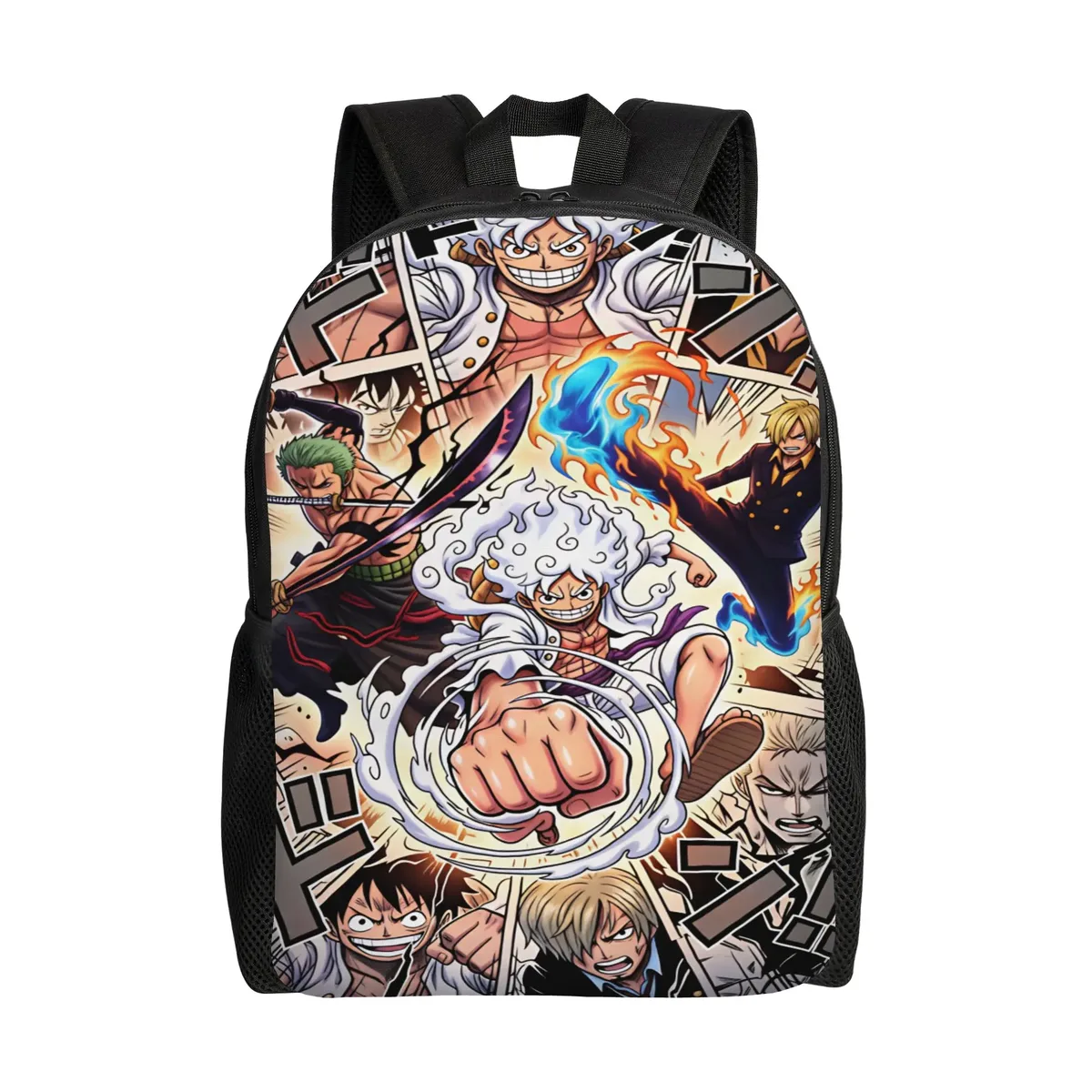 sac à dos one piece chopper pour femmes et hommes, sacs à dos de camping en polyester, sacs d'école imprimés streetwear, sac à dos