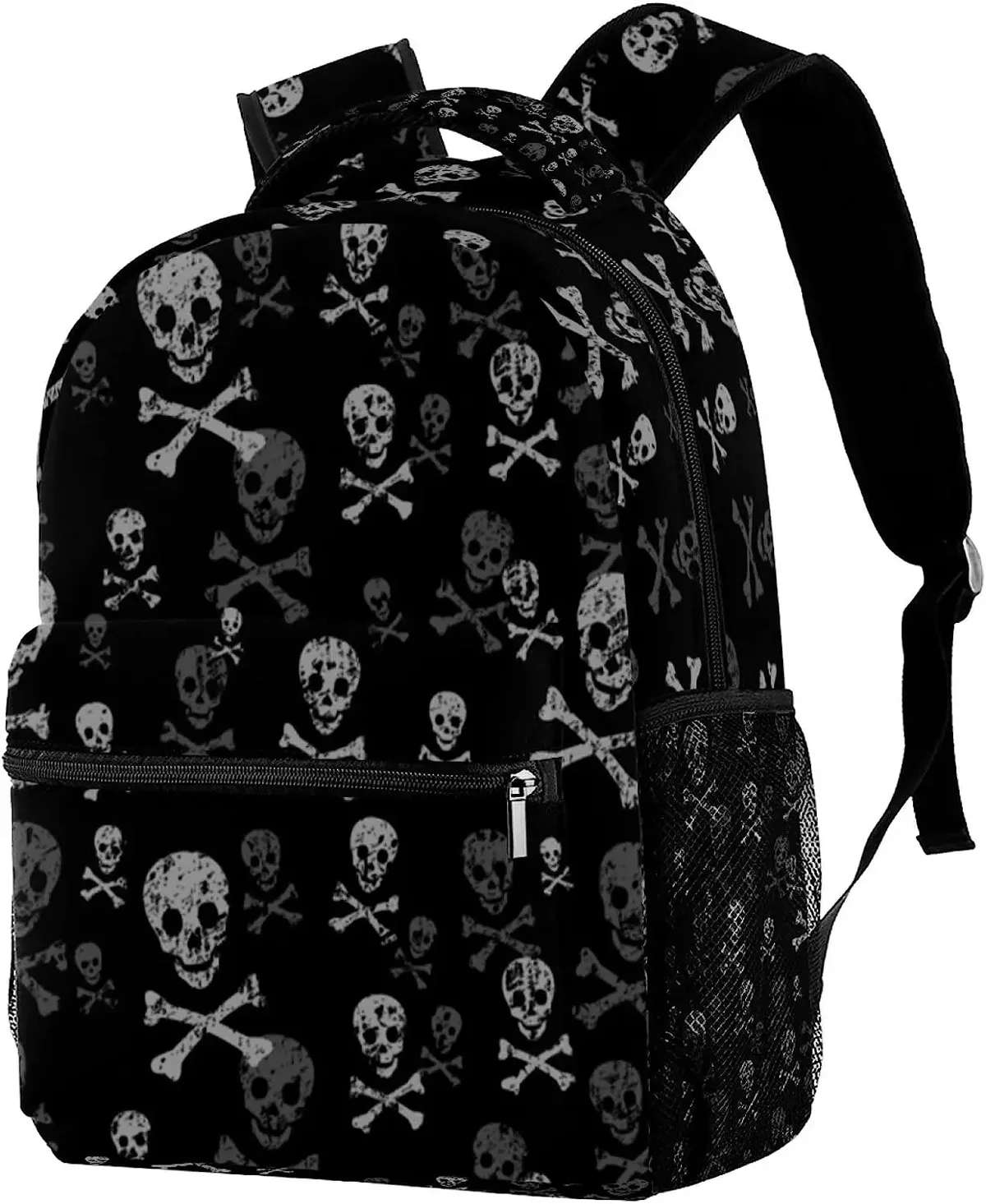sacs à dos crâne et os pour garçons et filles, sac de livre d'école, voyage, randonnée, camping, sac à dos