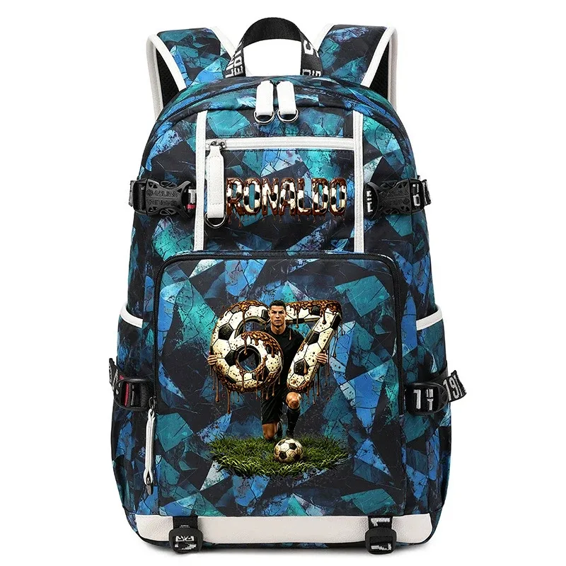 cr7 ronaldo 67 sac à dos imprimé de grande capacité pour étudiants, adolescents, enfants, sac à dos de voyage pour l'école
