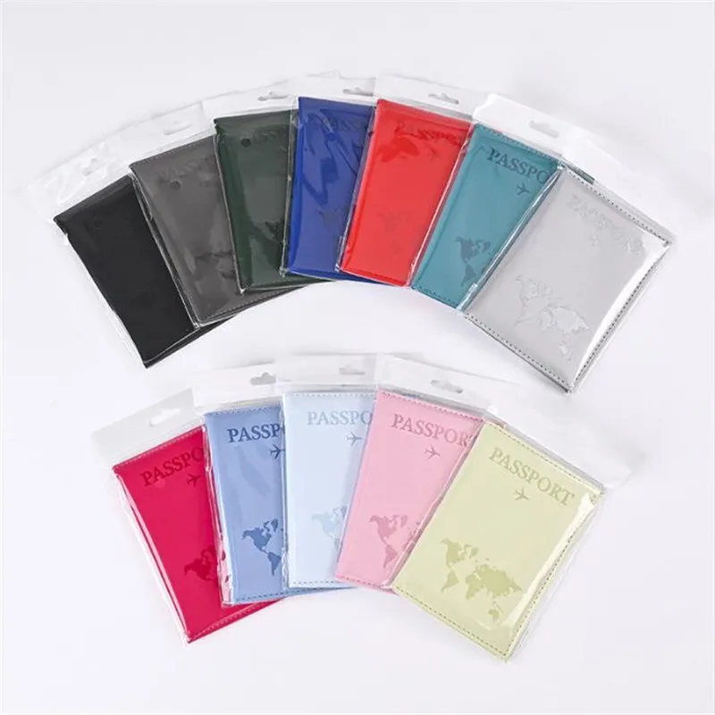 plan aérien accessoires de voyage porte-passeport couverture d'identité femmes hommes portable rose carte bancaire passeport affaires portefeuille en polyuréthane étui titulaire