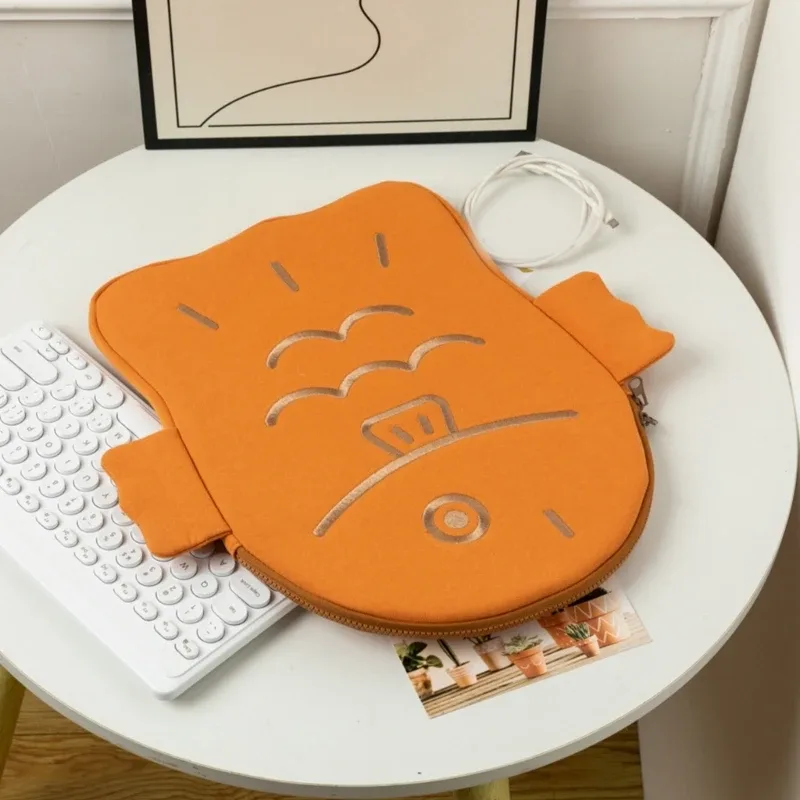 housse pour ordinateur portable en forme poisson mignon, étui pour ordinateur portable 11'' 13'', étui transport pour