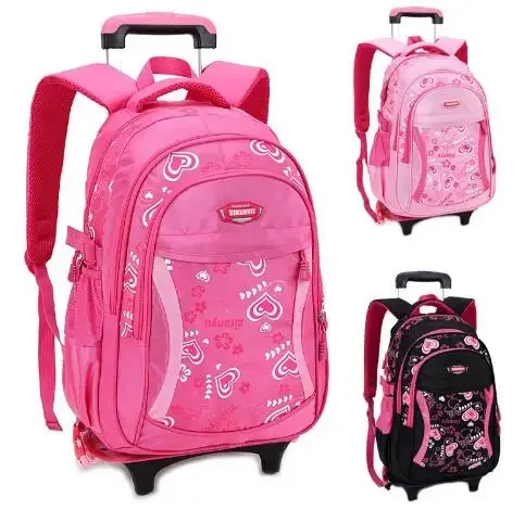 sac à dos d'école à roulettes pour enfant fille