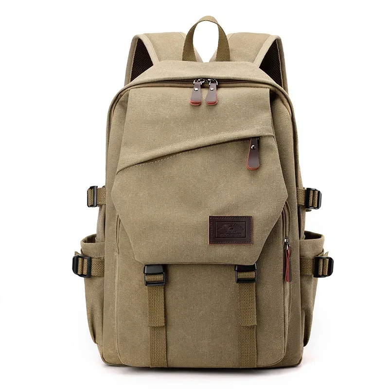 nouveau sac à dos en toile pour hommes, sac d'école d'étudiant de grande capacité, sac à dos de banlieue, ordinateur portable 15.6 pouces