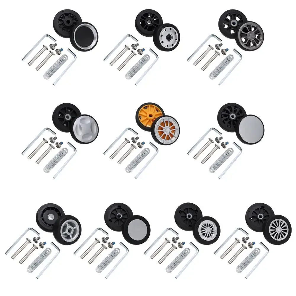 roues de remplacement avec vis pour bagages de voyage, valise, roues, essieux, kit de réparation 40/50/60mm, roulette silencieuse, bricolage, 2 pièces