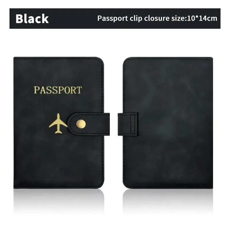 portefeuille de passeport en cuir pu mignon, imperméable, porte-cartes multiple, organiseur de documents de voyage pour hommes et femmes