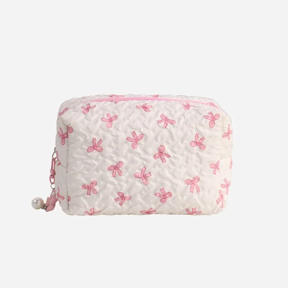 sac à cosmétiques imprimé grande capacité, rangement de documents roses, pochette de maquillage en poudre, sac de voyage, mode, bow107
