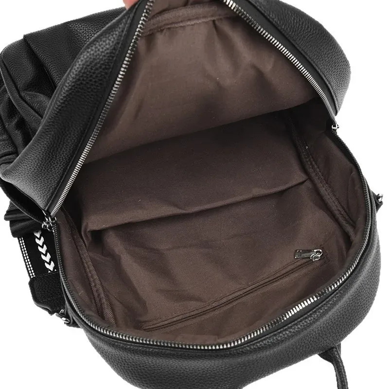sac à dos en cuir véritable pour femmes, tendance, grande capacité, polyvalent, pour les déplacements quotidiens, les voyages, avec sangle réglable et fermeture éclair