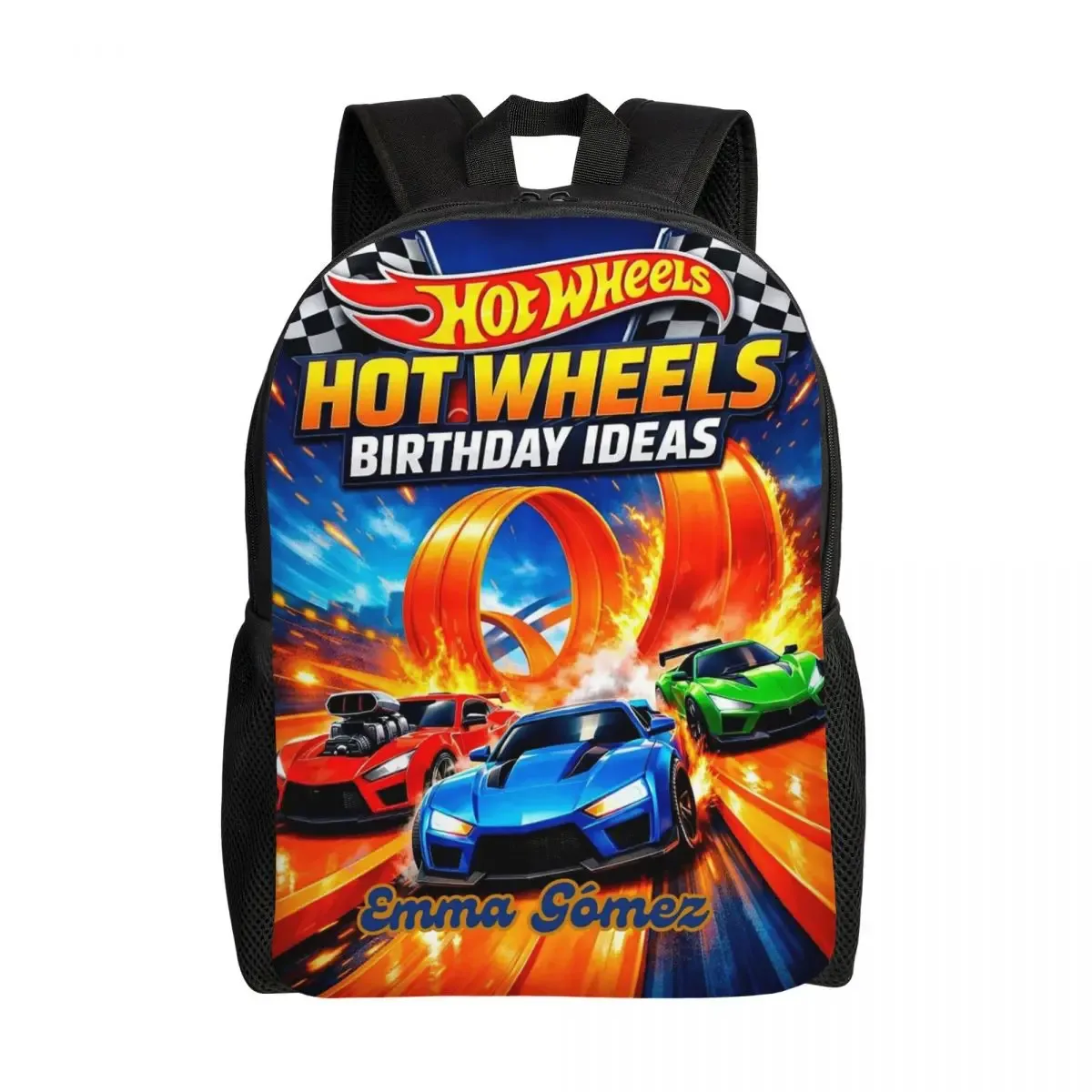 sac à dos hot wheels race pour étudiants, garçons et filles, sac d'école, sac à bandoulière pour ordinateur