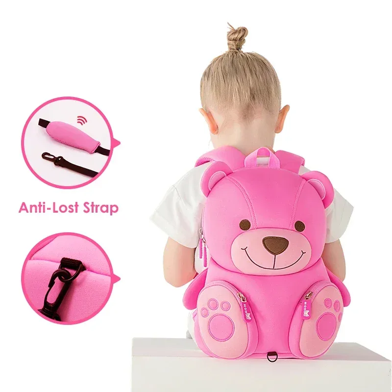 sac à dos rose en néoprène pour fille, observateur, cuillère à cuillère, mignon ours, pour l'école, maternelle, pour enfant, kawaii, plecak, nouvelle collection 2025
