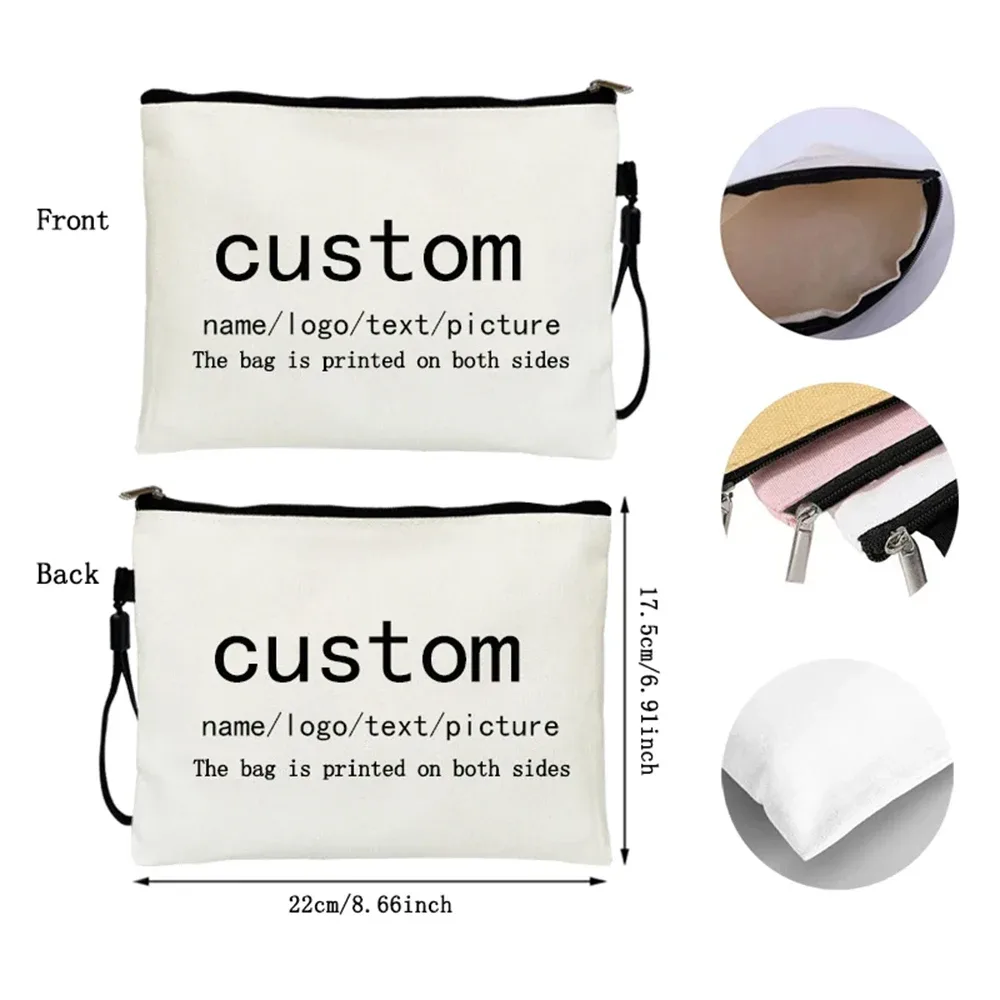 trousse de maquillage personnalisée avec photo, logo, texte, image, enseignant, cadeau d'anniversaire, kit de toilette, trousse cosmétique, mini poudres de maquillage