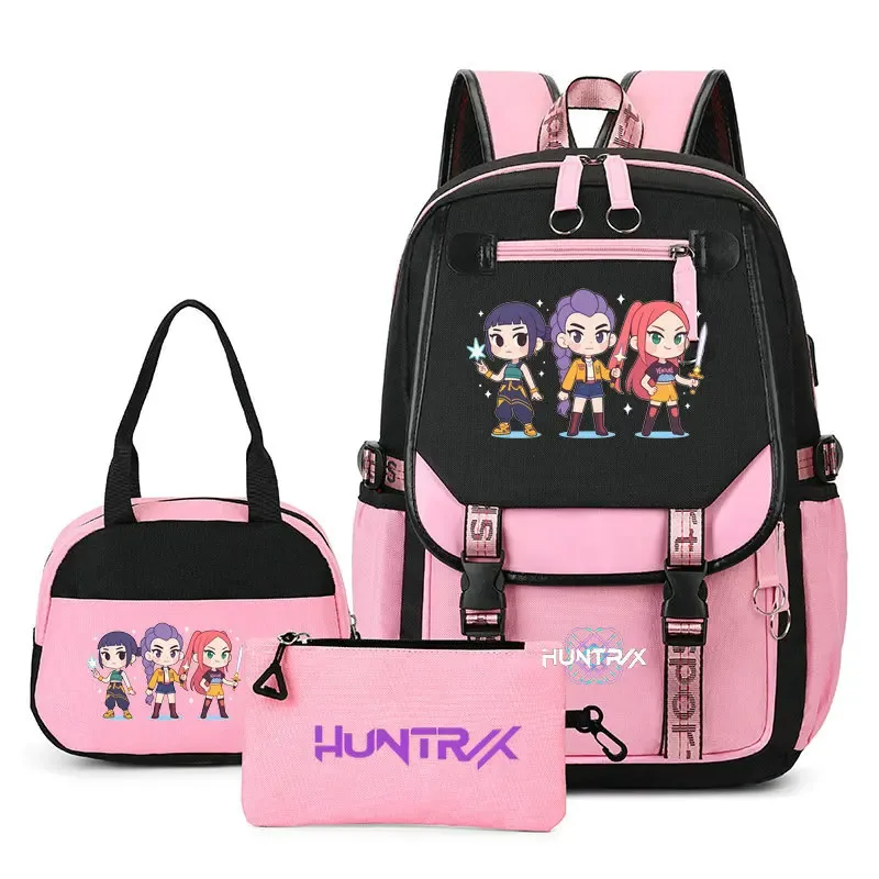 sacs à dos tendance k-pop demon hunters pour adolescentes, sacs à bandoulière, trousse à crayons, ensemble de sacs d'école pour étudiants, sac de voyage mochila