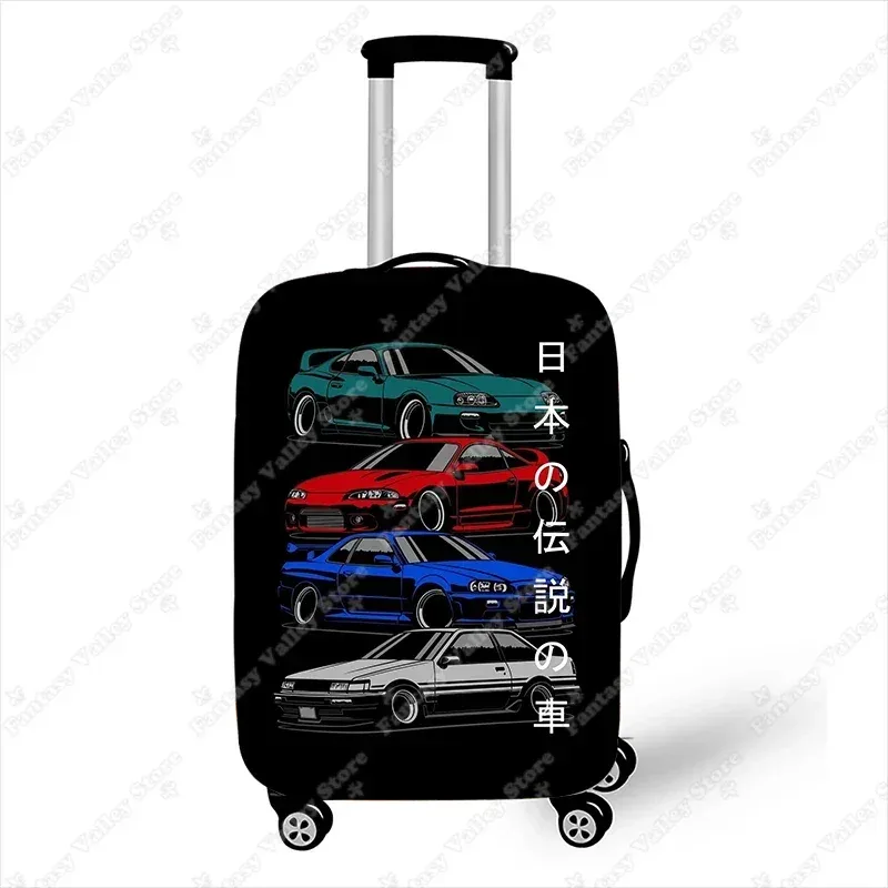 juste de bagage imprimée pour voiture de course japonaise jdm, housses de valise anti-poussière, housses de protection élastiques pour chariot à moteur de voyage
