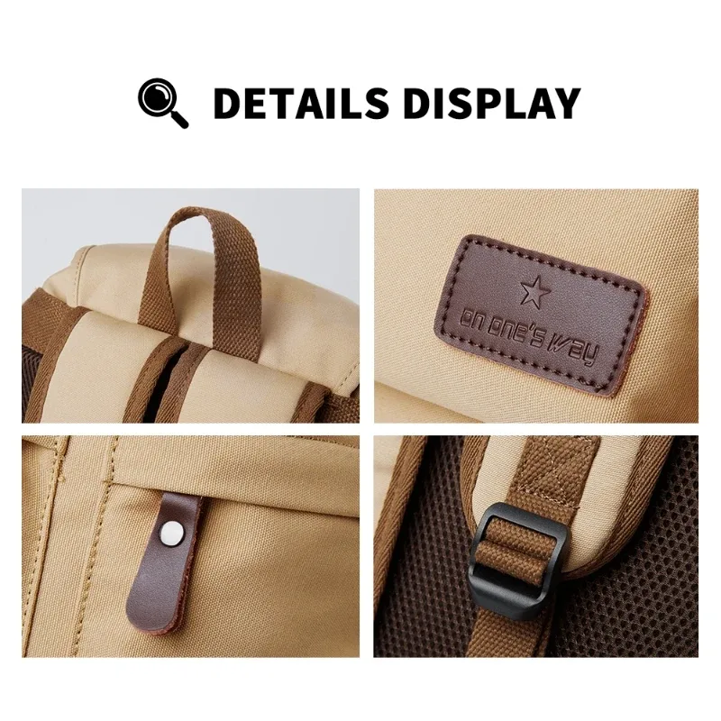 sac à dos vintage pour homme moyyi, grande capacité, pour ordinateur portable 15,6 pouces, sac décontracté pour les trajets quotidiens, voyage, sac d'école durable de qualité supérieure, unisexe