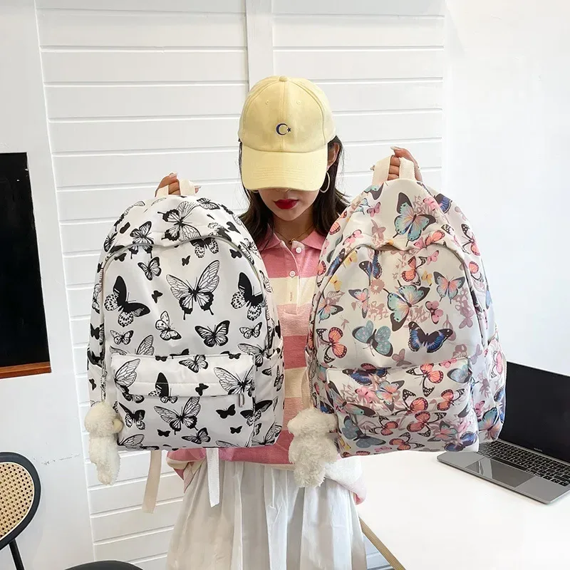 mode papillon modèle coréen femmes sac à dos étudiant sac à dos pour l'école livre stockage et organisateur de voyage rюкзак с экраном