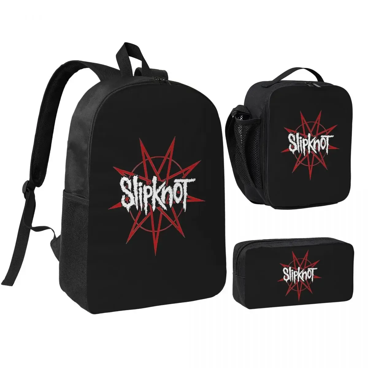 Sac à dos S-Slipknots Heavy Mental Music pour garçons et filles, sac d'école, sac à bandoulière pour ordinateur portable, 3 pièces, sac à déjeuner isotherme, trousse à crayons