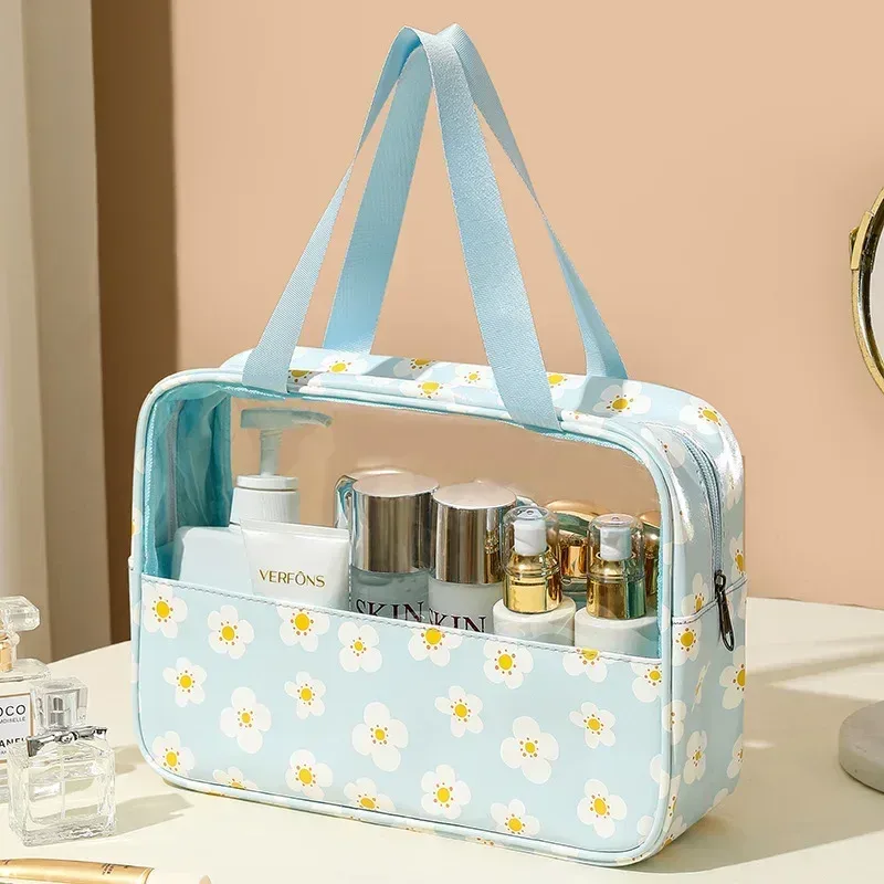 trousse de toilette femme 3 pièces translucide grande capacité – sacs de voyage essentiels pour cosmétiques et articles de bain