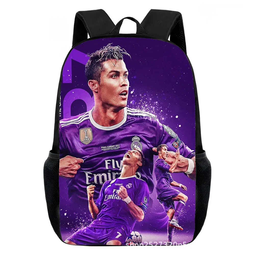 sacs à dos cr7 imprimés pour enfants, sacs d'école décontractés pour adolescents, garçons et filles, sac à dos d'école de 15 pouces, mochilas de voyage pour l'école primaire