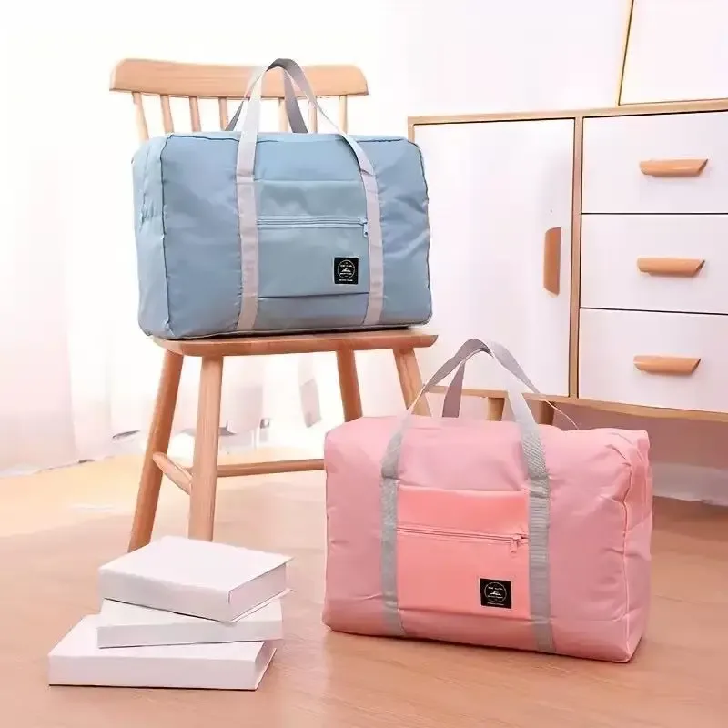 sac de voyage pliable en nylon de grande capacité, sac à main léger et multifonctionnel pour le week-end en avion