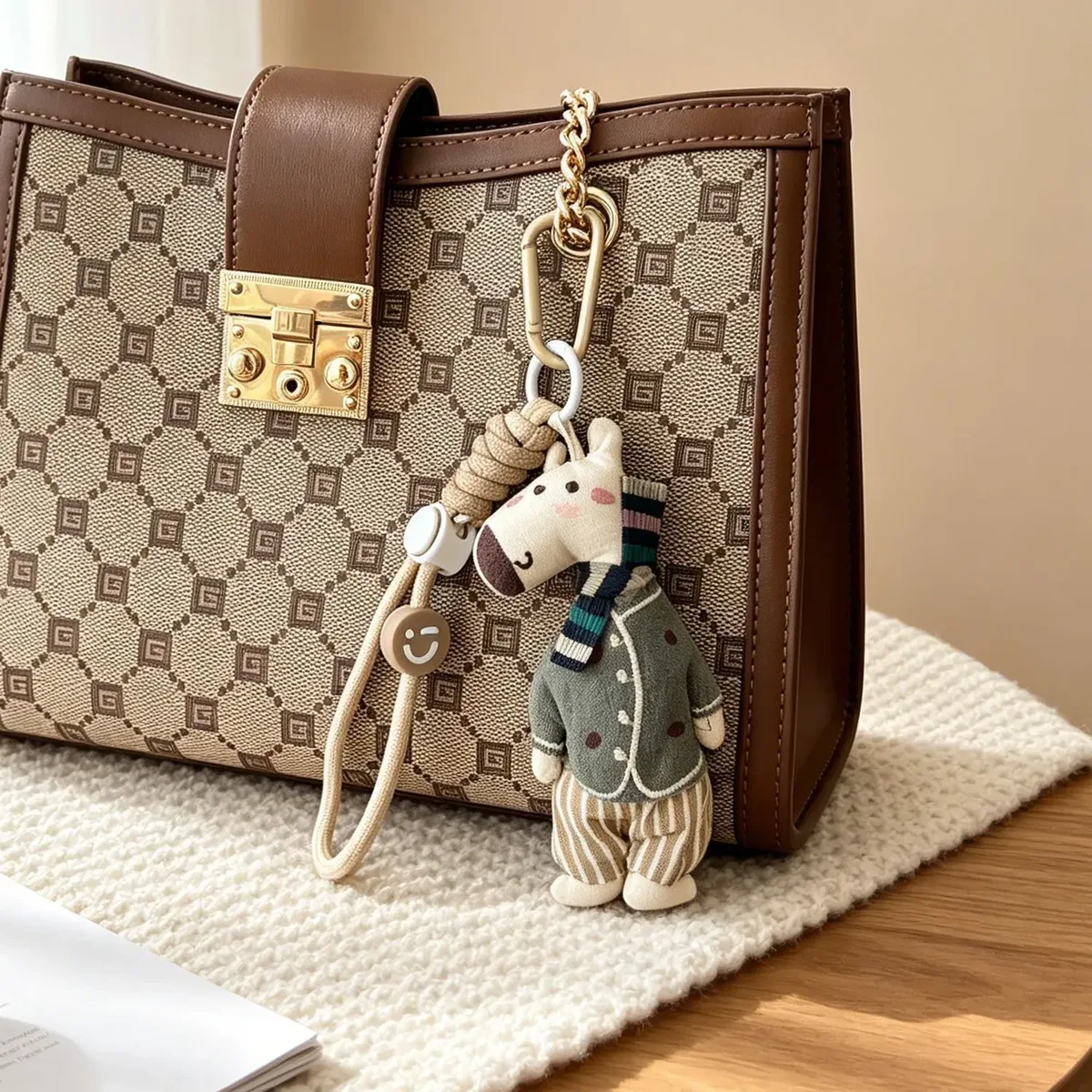 porte-clés en peluche avec pince de poignet, adorable décoration pour sac à main, sac à dos, cadeau, accessoire quotidien