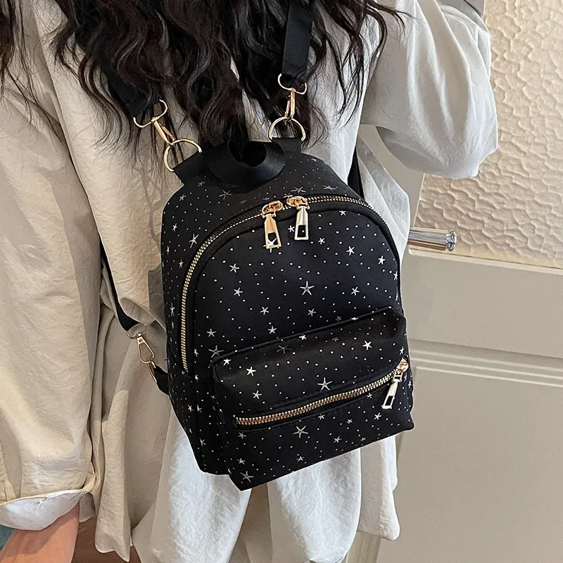 sac à bandoulière décontracté grande capacité, mini sac à dos étanche simple pour étudiant, petit sac à dos de voyage style coréen pour femme