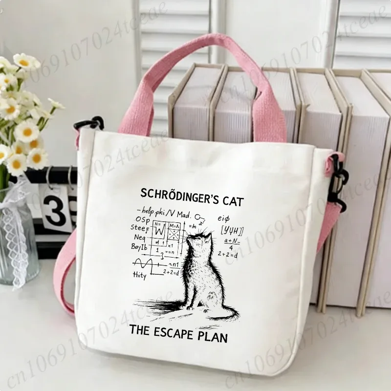 sac fourre-tout amusant à imprimé physique de chat pour femme, sac à bandoulière décontracté, sac à main vintage en toile, sacs à bandoulière tendance pour le quotidien et le shopping
