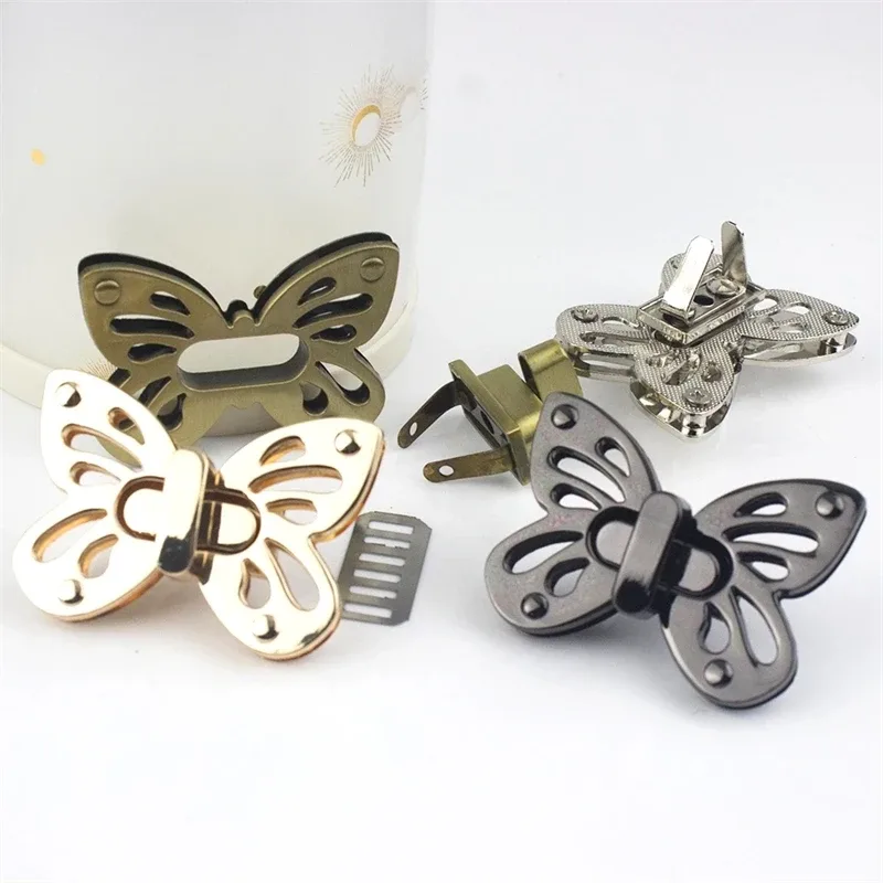 sac papillon en métal, 3 pièces, fermoir à verrouillage torsadé pour artisanat du cuir, sac à main pour femmes, sac à bandoulière, accessoires de quincaillerie