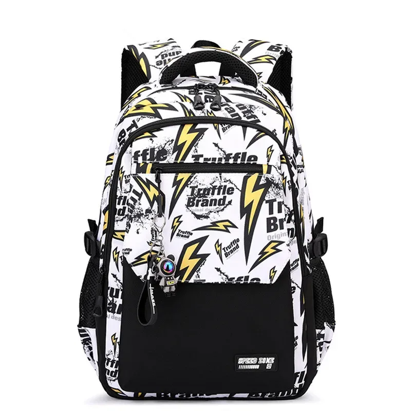 sac à dos pour adolescents avec pendentif, motif camouflage graffiti, sac à bandoulière pour garçons, sac d'école imperméable, sacs à dos de sport et de voyage