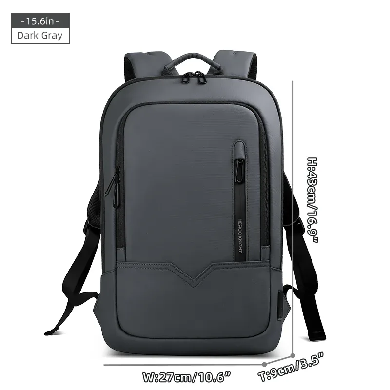 hk – sac à dos de haute qualité pour ordinateur portable de 15.6 pouces, sac à dos de voyage léger en tissu oxford imperméable pour hommes d'affaires