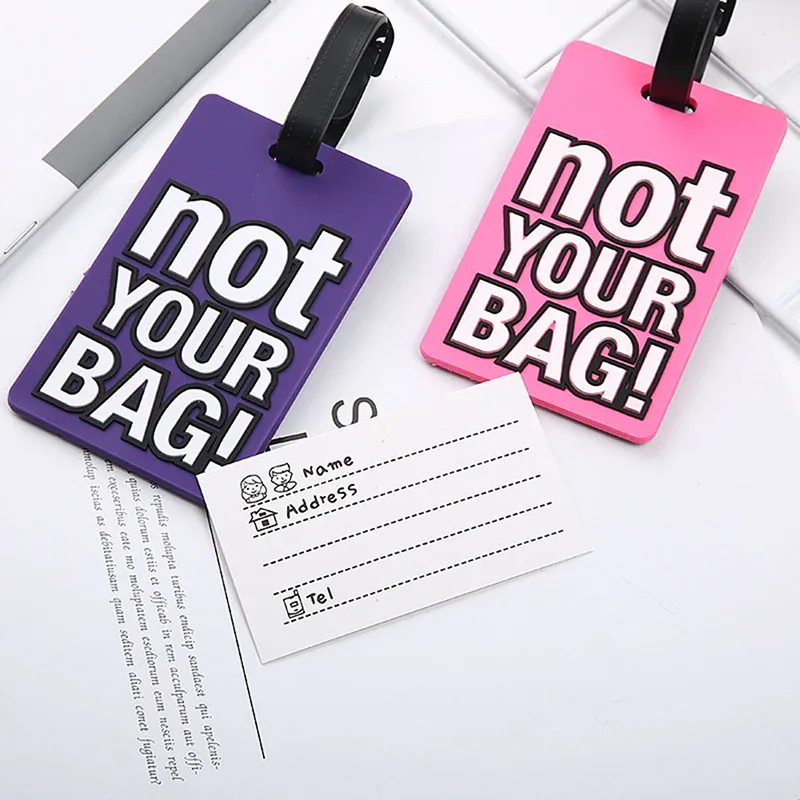 1 pièce étiquette de bagage géométrique souple en silicone pvc pour identification de valise, accessoire de voyage