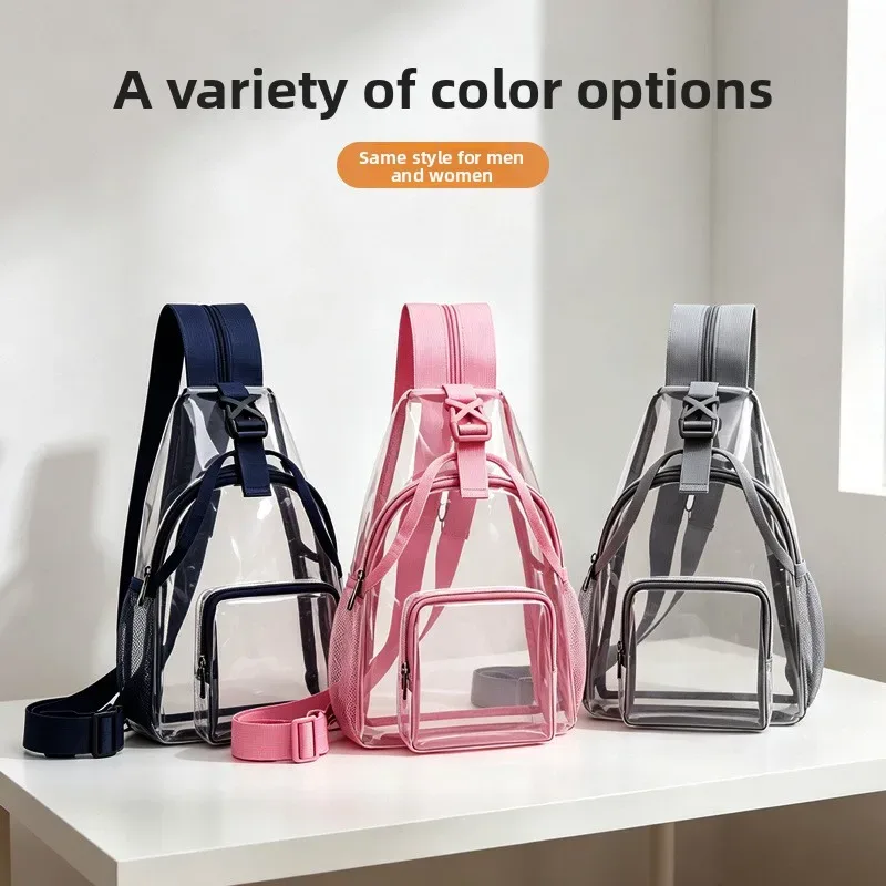 Sac à bandoulière transparent en PVC, imperméable, convertible, passe instantanément la sécurité des contrôles, pour femmes et hommes, stade, concert, événement sportif, voyage
