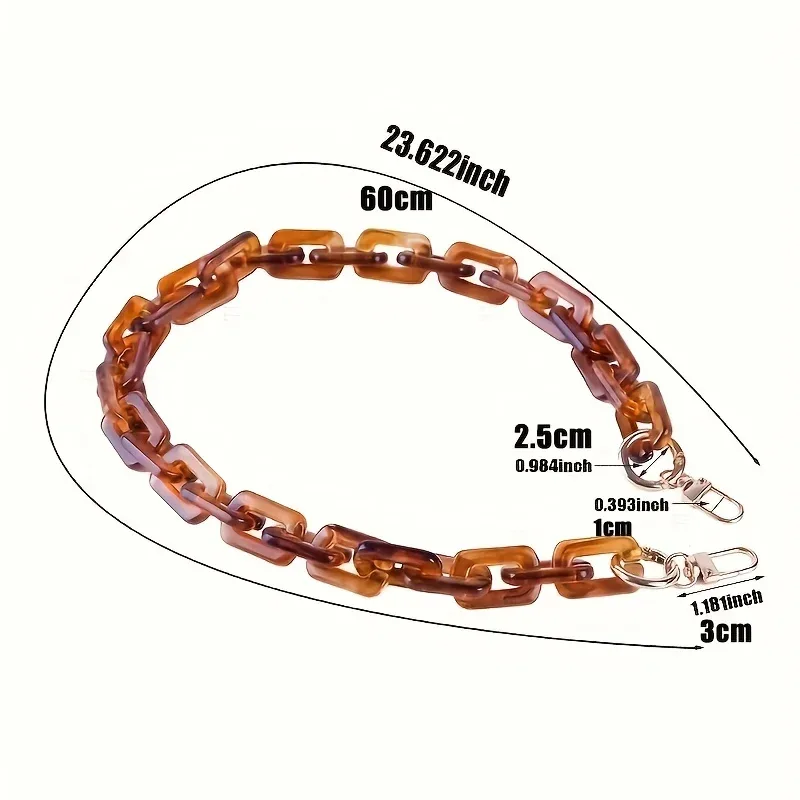 chaîne pour étui de téléphone portable pour dames, sangle de sac à bandoulière simple, double sac à bandoulière, cou suspendu, boucle incluse, 60cm de long