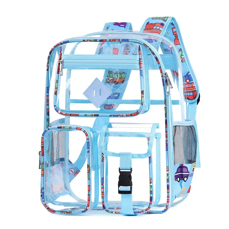 sac à dos transparent en pvc écologique, grande capacité, couleurs graffiti, sac d'étudiant tendance