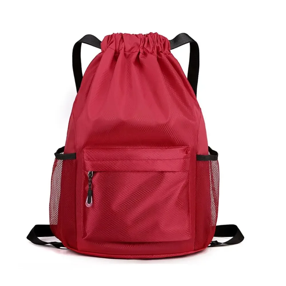 nouveau design extérieur double épaule sac à dos simple couleur unie étanche cordon sac à dos mode