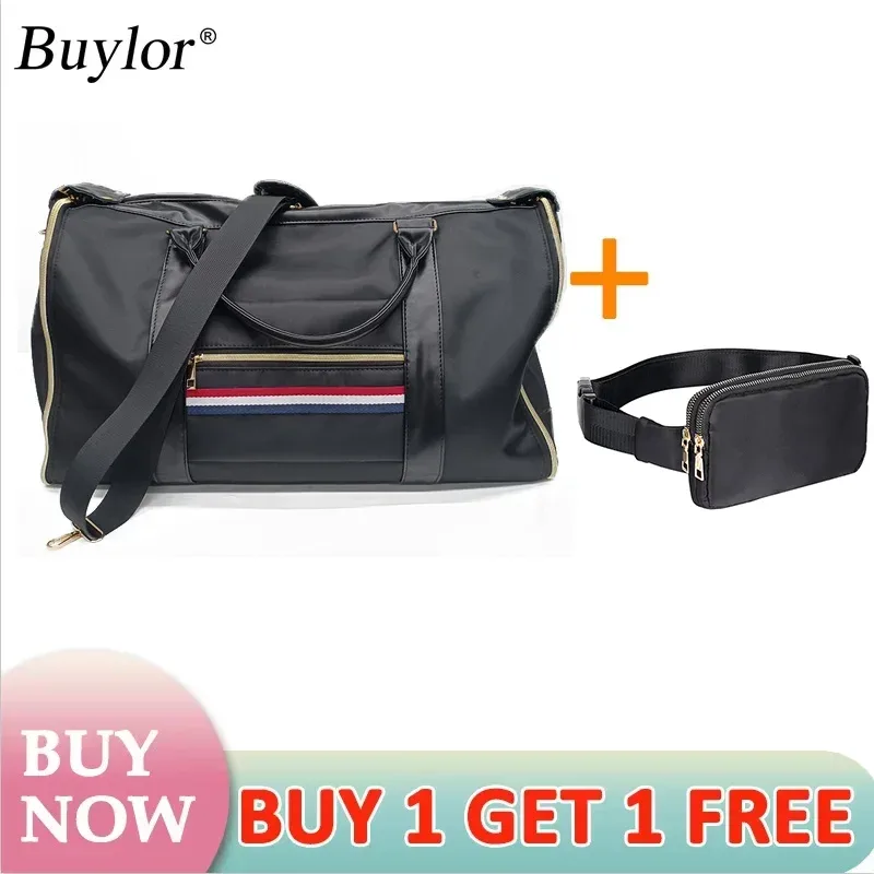 buylor lot de 2 sacs pliables pour costumes, grande capacité, sac de voyage avec pochette à chaussures, sac à main imperméable pour femme, sac de sport extérieur