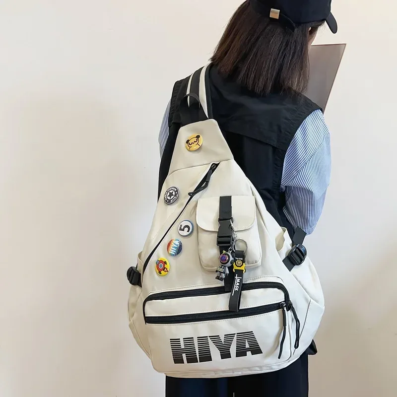 sac à bandoulière hip hop étanche multifonction pour hommes et femmes, sac à dos unique initié, sac de poitrine de sport de moto, style japonais