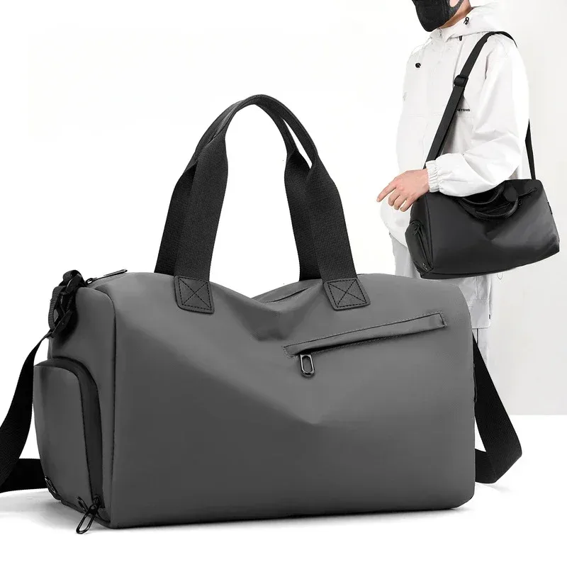 sacs de voyage oxford de grande capacité à fermeture éclair, sacs de fitness solides en tissu épais, bagages étanches de grande capacité, sacs de sport